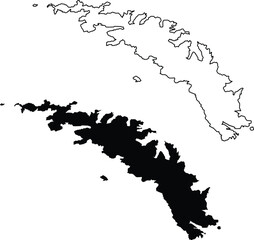 Map of South Georgia and the South Sandwich Islands Silhouette
