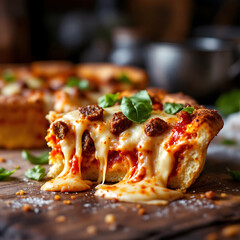 Chicago style deep dish pizza background design