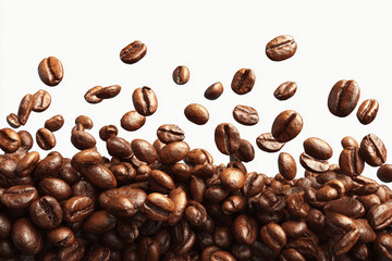  roasted coffee beans white background, coffee beans white, coffee beans background 
