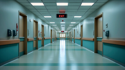 Empty hospital corridor highlighting safety and accessibility