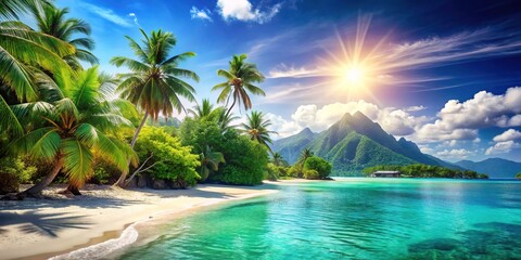 Moana Island Paradise Landscape Background