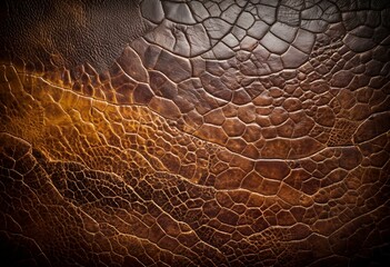 A close up of a brown leather texture.
