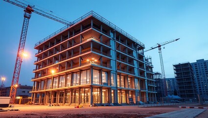 Construction Site Transformation into Modern Building Time-Lapse