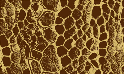 Brown and beige reptile skin texture with detailed snake scales pattern, abstract animal print background ideal for wildlife themes, fashion design, and surface decoration © Alona