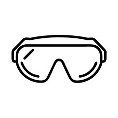 Fototapeta premium Workplace safety goggles icon for eye protection gear, construction site safety regulations, or industrial equipment brochures