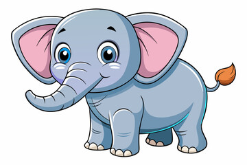 Fototapeta premium vector of cute baby elephant isolated on white background.