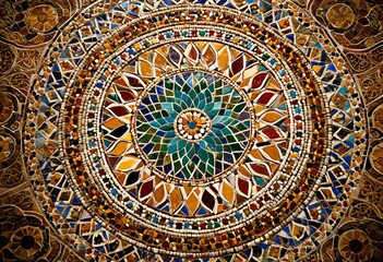 Obraz premium A close up of a colorful mosaic wall.