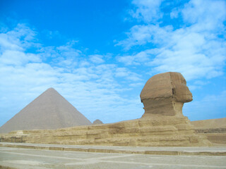 The Sphinx and Pyramid in Egypt
