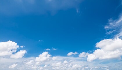 Blue sky background and white clouds soft focus and copy-space