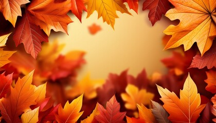 Fototapeta premium Autumn sale background with colorful leaves