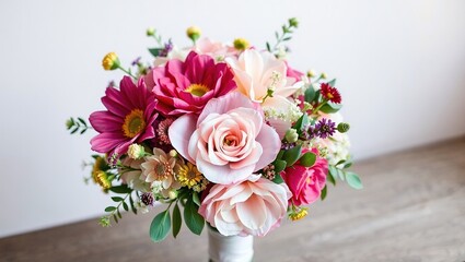 Delicate Bridal Bouquet with Seasonal Blooms, Perfect for a Romantic Wedding Day