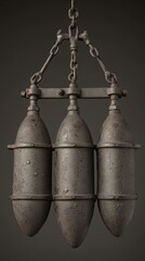 Fototapeta premium Beautifully displayed warm, glowing light bulbs in assortment of sizes hang against a dark background, creating a cozy and welcoming atmosphere in any space.