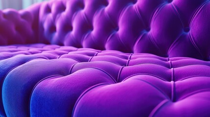 Obraz premium Luxurious purple tufted sofa