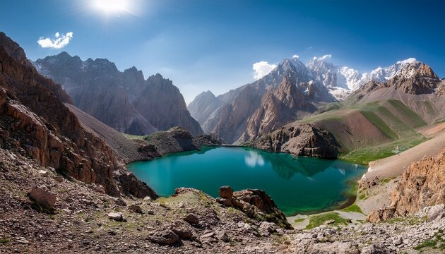 Seven Lakes in Fann mountains in Tajikistan