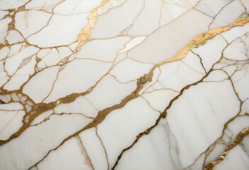 Fototapeta premium A close up of a marble counter top with gold lines.