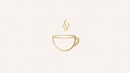 Steaming Hot Beverage Icon Minimalist Coffee or Tea Cup Outline with Steam for Culinary and Dr