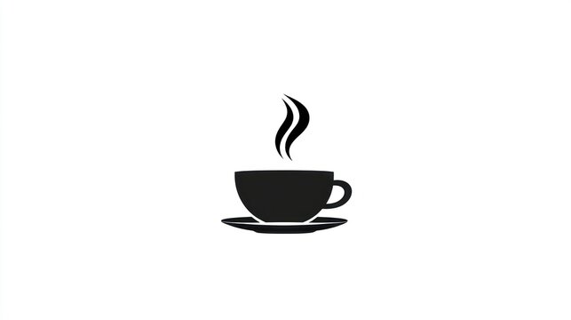 Steaming Hot Beverage Icon Minimalist Coffee or Tea Cup Silhouette for Design and Marketing Ma