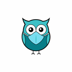 owl with a medical mask