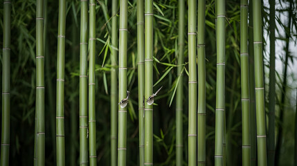 Obraz premium Closeup View Of Lush Green Bamboo Plants