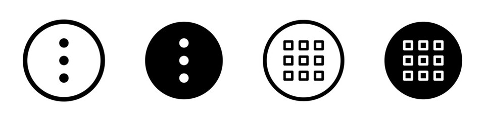 Set icons menu for apps and web. Hamburger Menu Icon. Vector icons set. Vector illustration