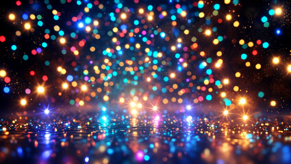Vibrant abstract background of sparkling bokeh lights