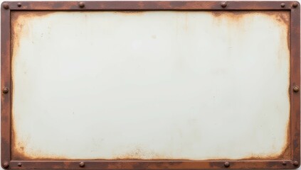 Rustic White Metal Sign with Rusty Frame