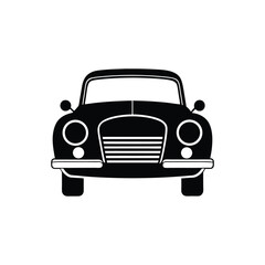 retro car vector on white background