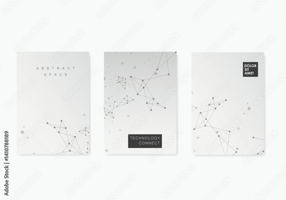 Poster Vector banner design, connecting dots and lines. Global network connection. Geometric connected abstract background
