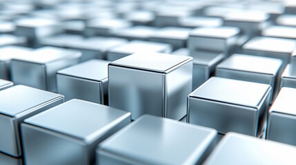Fototapeta premium Silver Cubes Abstract Background Texture