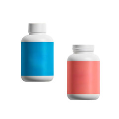 cosmetic bottles isolated on white background