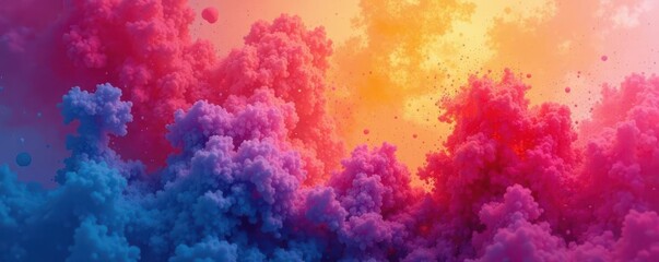 Obraz premium Intense watercolor gradient, rich color saturation, rough texture , design element, drip