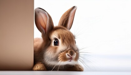 Obraz premium the rabbit is looking out of the corner