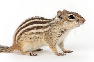 Obraz premium thirteen lined ground squirrel isolated on white background