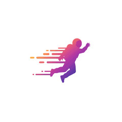 Astronaut in Space A Colorful Silhouette