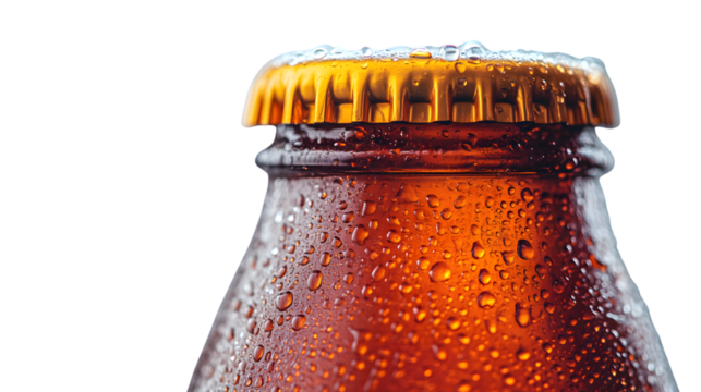 Closeup of a Cold Bottle Cap with Condensation