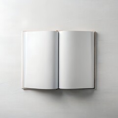 Open blank book resting on a light wooden surface, inviting creativity and imagination Generative AI blank, book, open, pages, creativity, imagination, writing, drawing,