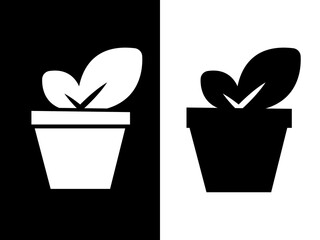 flowerpot silhouette set