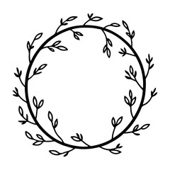 A delicate romantic floral wreath with tiny buds and flowers carefully arranged in a circle shape.