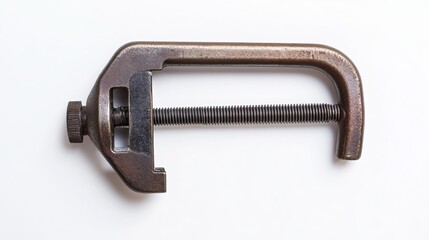 A top-view shot shows an F-clamp and other tools against a white background.  Construction or repair work is implied.
 