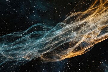 Fototapeta premium Vibrant cosmic clouds intertwining in the vastness of space with countless stars