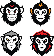 Fototapeta premium Monkey head mascot logo design vector
