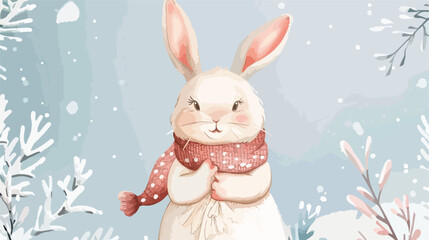 Professional Happy New Year 2023 Bunny Sign Vector Illustration for Greeting Cards and Prints