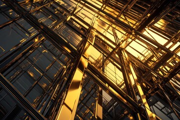 Fototapeta premium Industrial interior machinery perspective