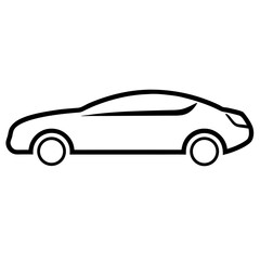 Sleek black sport auto vector illustration shows a fast vehicle desig