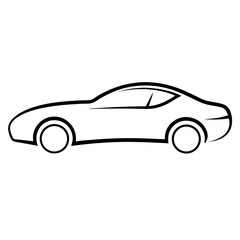 Sleek black sport auto vector illustration shows a fast vehicle desig