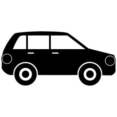 Black auto side view vector illustration