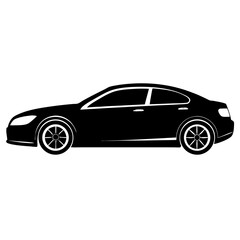 modern Car silhouette vector isolated on white background