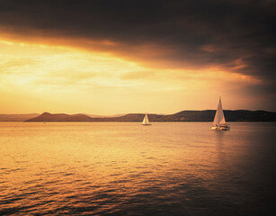 Sunset over lake Balaton, Hungary