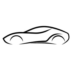Sports car logo icon isolated on white background