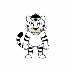 A tiger with a warriors helmet